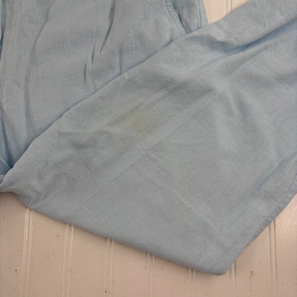 J. Jill Womens Linen Blend Pants Size 16P Light Blue Elastic Waist - Picture 5 of 6